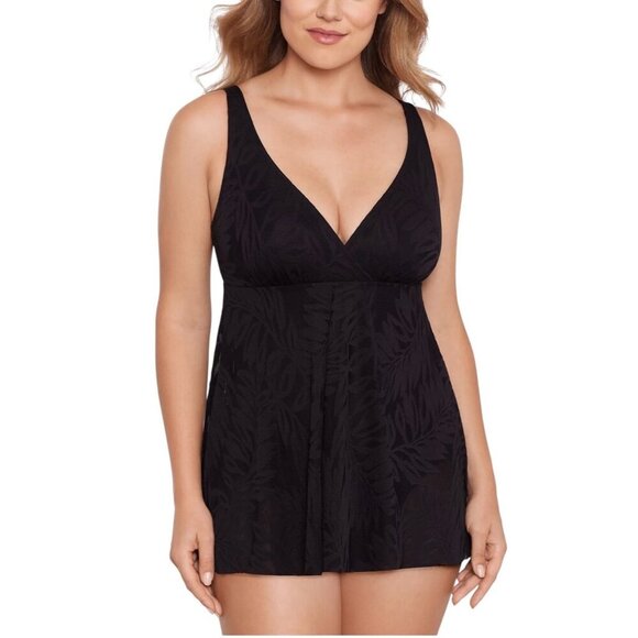 Swim Solutions Womens Size 8 Black Tummy-Control Swim Dress Modest Coverage NWT - Picture 1 of 11